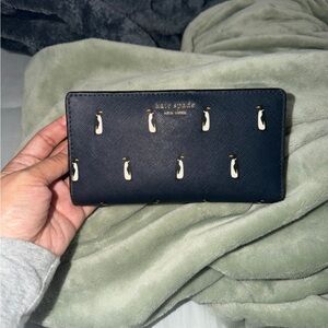 Kate Spade Dark Blue Wallet with Penguin Pattern